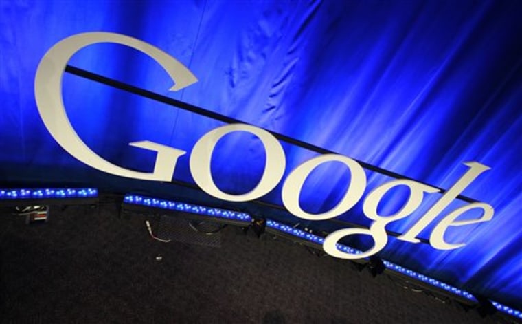 This photo taken Friday, April 9, 2010,, shows a Google sign at Google headquarters in Mountain View, Calif. Google reports quarterly earnings after the market closed, Thursday, April 15, 2010. (AP Photo/Paul Sakuma)